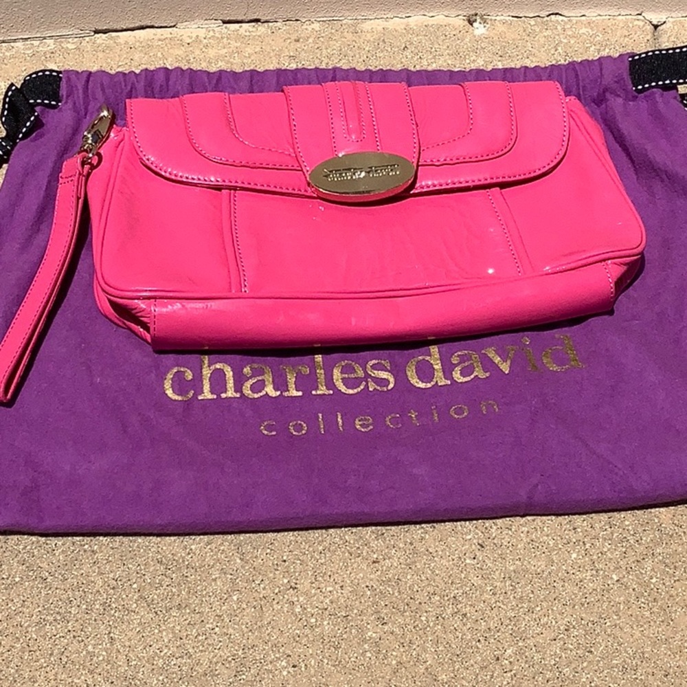 Patent Charles David clutch with original dust bag.